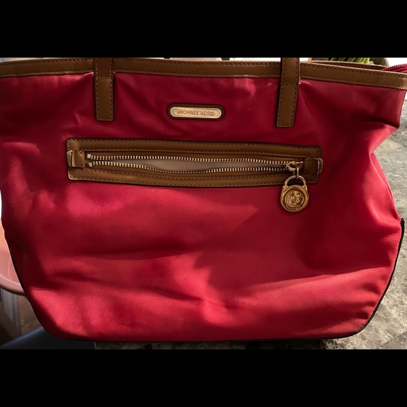 Michael Kors Handbags - Michael Kors Nylon red/burgundy Medium Tote